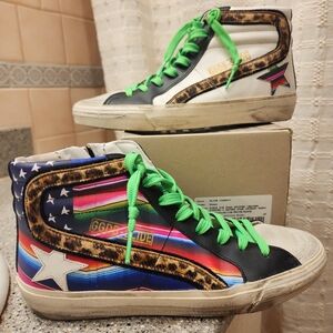 Golden Goose Slides Sarape print size  37 Excellent Condition